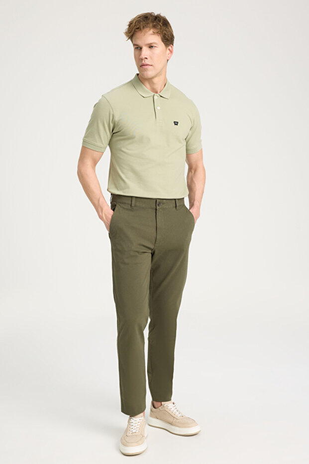 Slim Fit Slim Fit Regular Waist Slim Leg Khaki Chino Trousers