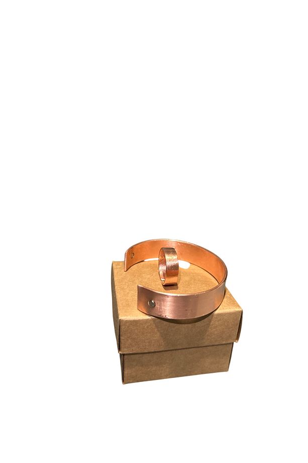 Ham Bakır Mıknatıslı Bileklik& Yüzük ( 2 Mm Kalınlık 16 Mm Genişlik ) - 2