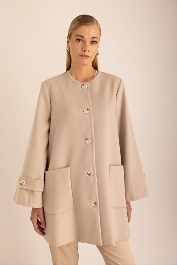 Atkı Detaylı Rahat Form Kap - 6