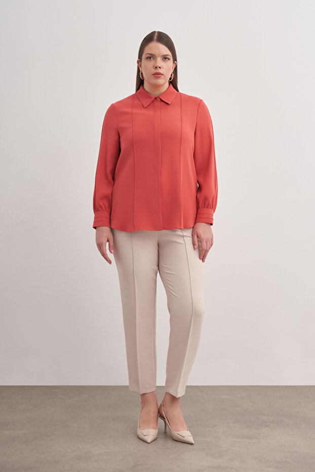 Detaylı Düğmeli Gömlek - 3