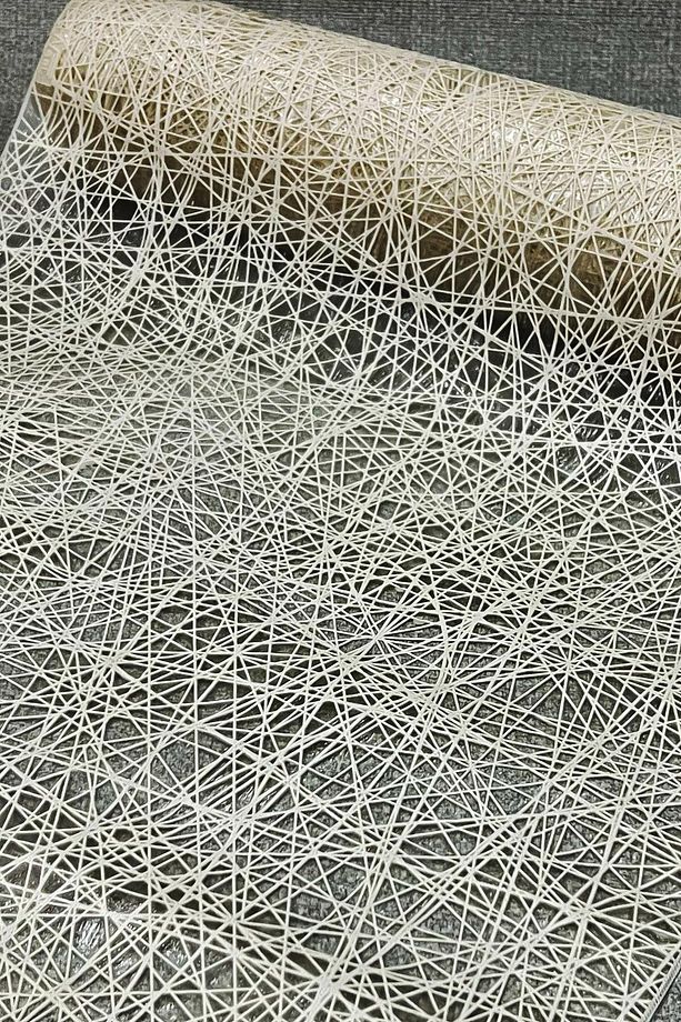 Pvc deliksiz altı Şeffaf kaplama Dantel Raf Örtüsü - ip desenli_1012-A - 2
