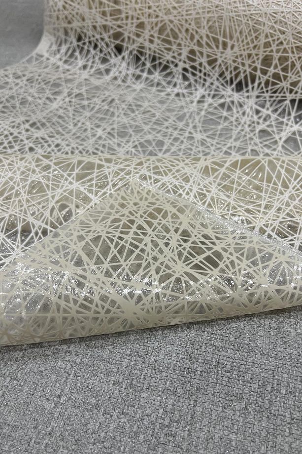 Pvc deliksiz altı Şeffaf kaplama Dantel Raf Örtüsü - ip desenli_1012-A - 3