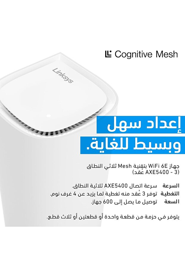 Velop Pro WiFi 6E Mesh MX6203-KE Tri-Band System - Cognitive Mesh Device with 6 GHz Access B - 2