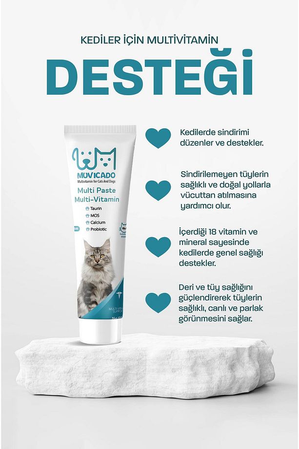 Kedi Tüy Yumağı Önlemeyi Destekleyen Malt Macun - Şekersiz ve Veteriner Onaylı Kedi Malt Seti - 4