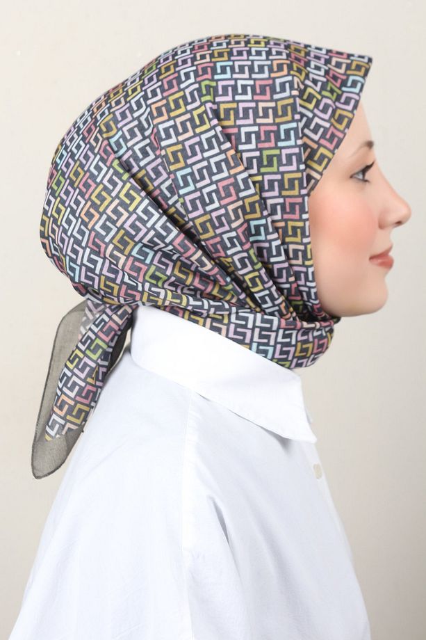 Lux Soft Pamuklu Eşarp 4040-218 Haki - 1