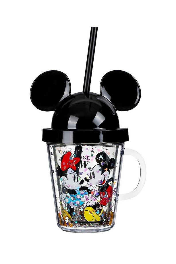 Mickey Mouse Serisi Kapaklı Ve Pipetli Şeffaf Bardak - 8