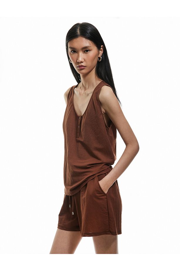 Regular Fit Cepli Beli Bağcıklı Normal Paça Mini Şort - 2