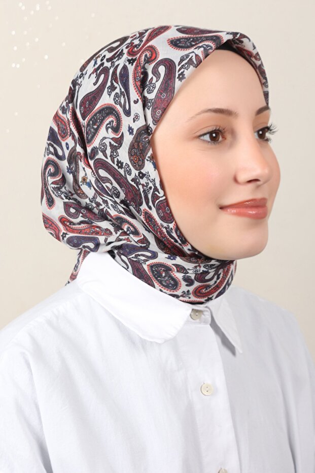 Lux Soft Pamuklu Eşarp 4040-173 Morcivert - 2