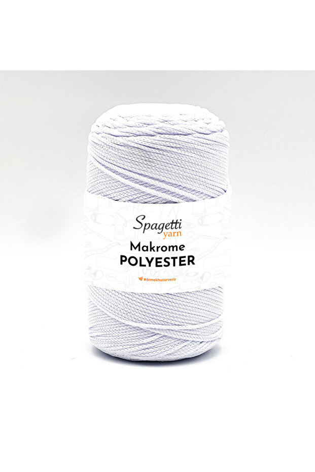 Polyester Macrame 2mm 250g White Hand Knitting Yarn