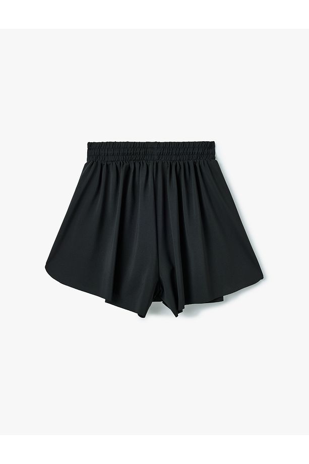 Yırtmaçlı Beli Lastikli Taytlı Mini Spor Şort - 4