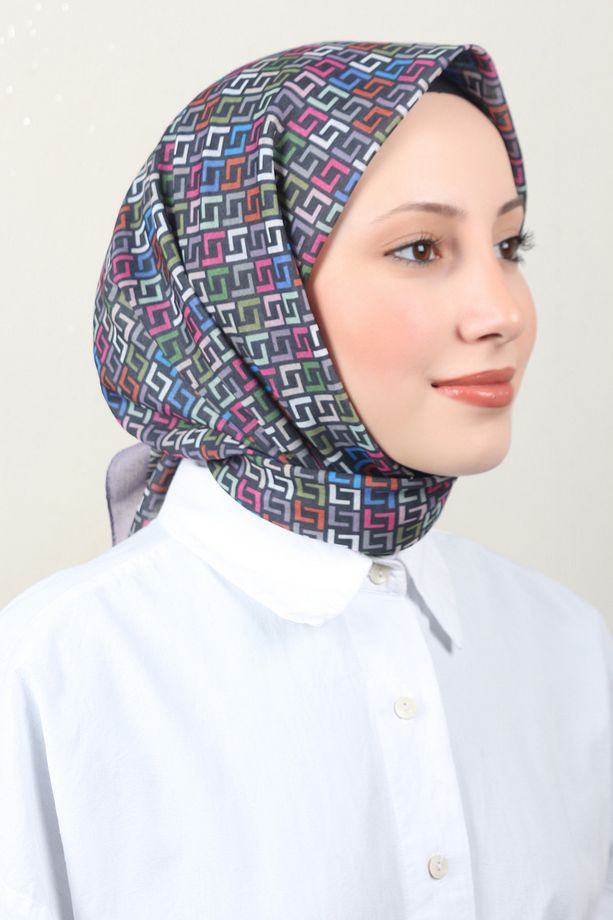 Lux Soft Pamuklu Eşarp 4040-221 Leylak - 2