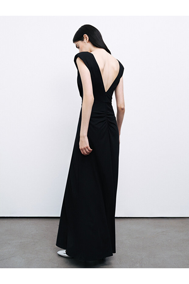 Vatkalı Maxi Elbise - 4