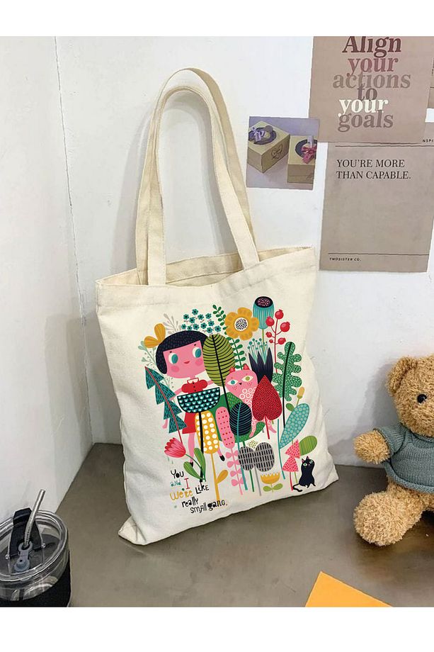 Design Art Kalın Kanvas, Rips Tote Bag Bez Çanta, Pinterest Çanta, Kitap Çantası, Y2k Çanta - 3