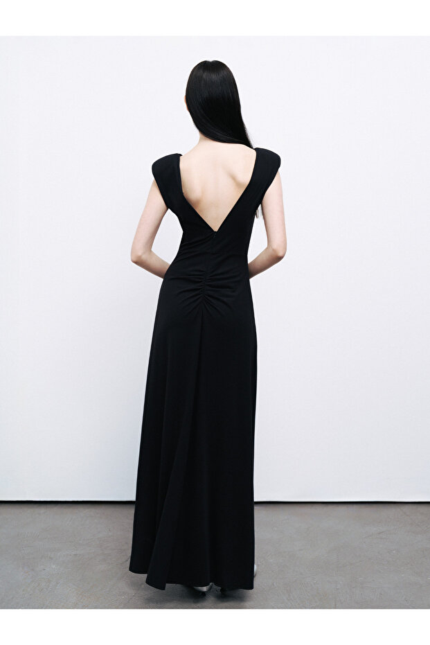 Vatkalı Maxi Elbise - 5