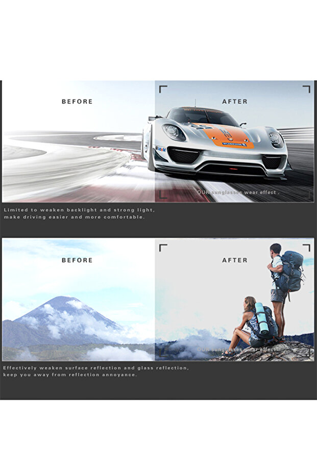 نظارات شمسية TR POLARIZED للرجال ذات الإطار المربع/المستطيل - 4