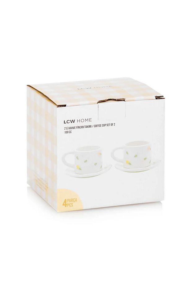LCW HOME Karışık Çiçek Desenli 2 Kişilik Seramik Kahve Fincan Takımı 90 Ml - 4