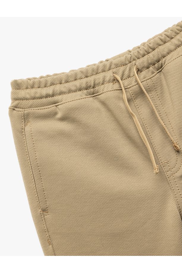 Cep Detaylı Beli Bağlamalı Basic Pantolon Görünümlü Jogger Eşofman Altı - 5