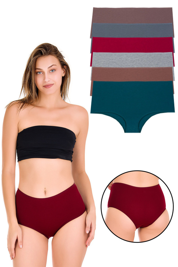 Women's Bato Panties Mixed Color 6-Piece Pack - Kts2092-7 Model-15