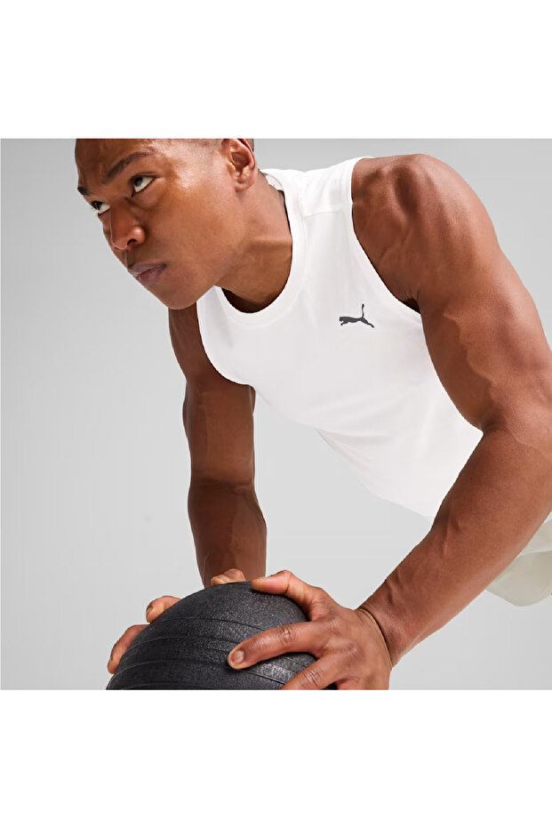 قميص تدريب أبيض للرجال من Tad Tech Triblend بدون أكمام - 2