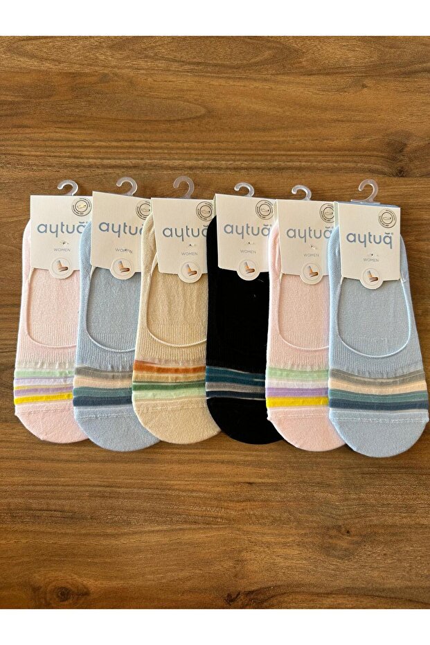 Seamless Modal Fabric Comfortable Tulle Detailed Silicone Ballerina Socks Pack of 6