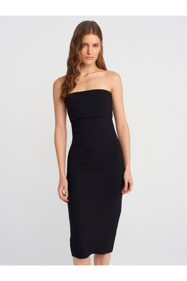91422 Στράπλες Φόρεμα-Μαύρο - 3