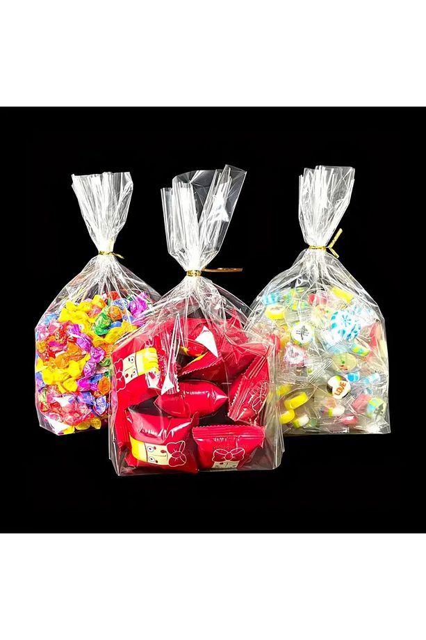 50 Adet 20x30 Cm Bantsız Şeffaf Opp Jelatin Poşet, Kurabiye Poşeti - 2