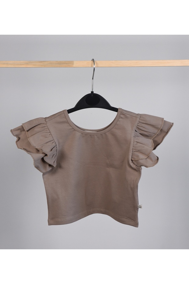 Girl's Crop Tshirt / Ruffled Sleeve 2-8 Years