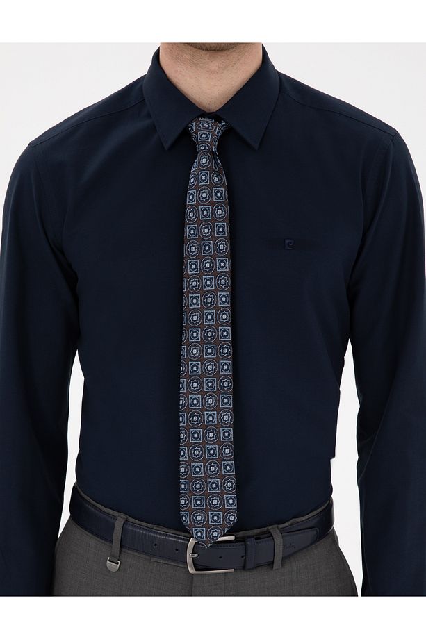 Lacivert Slim Fit Uzun Kollu Basic Gömlek 50307297-VR033 - 5