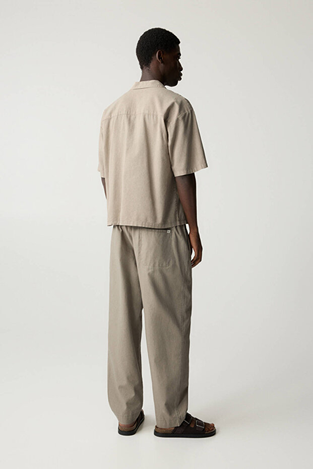 Keten karışımlı jogger pantolon - 4