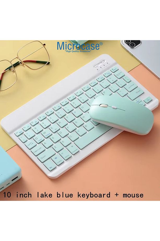 Tablet ve Telefonlar için Bluetooth Klavye ve Mouse Set - AL3476 Su Yeşili - 2