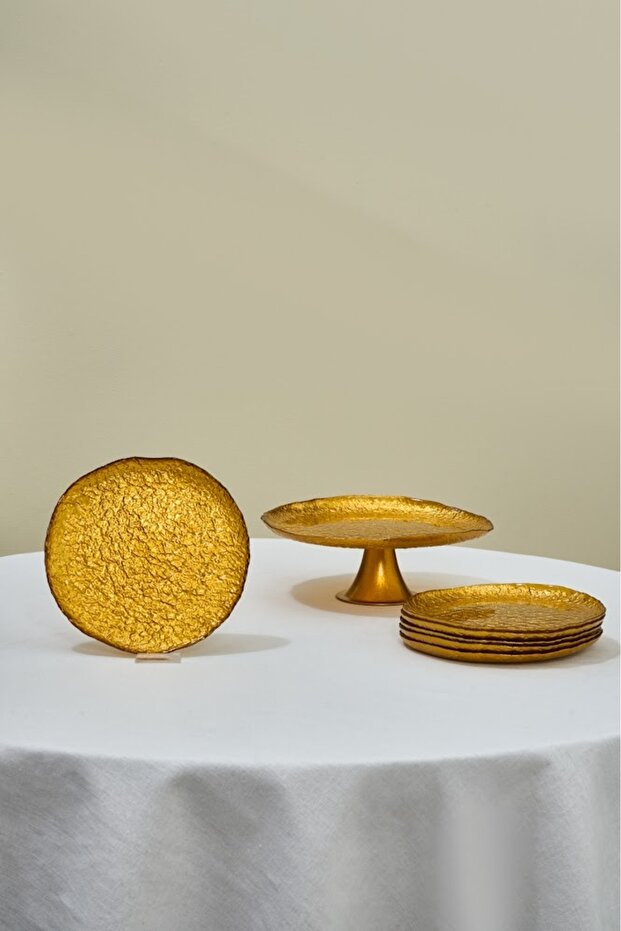 Zerrin Cam 7 Parça Pasta / Tatlı Seti 28 Cm - 1