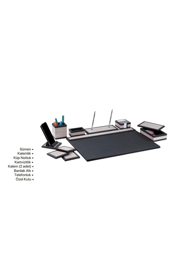 GIPTA 8124 FELIX DESKTOP 9 PARÇA SÜMEN TAKIMI GRİ-SİYAH - 1