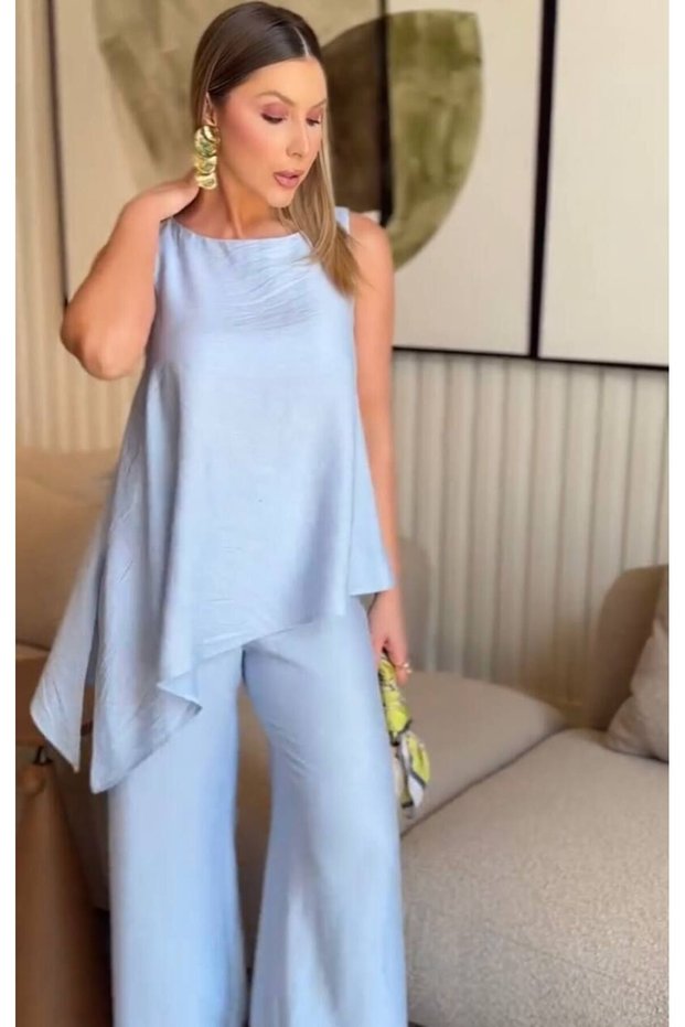 Blue-S Trousers - Blouse Set