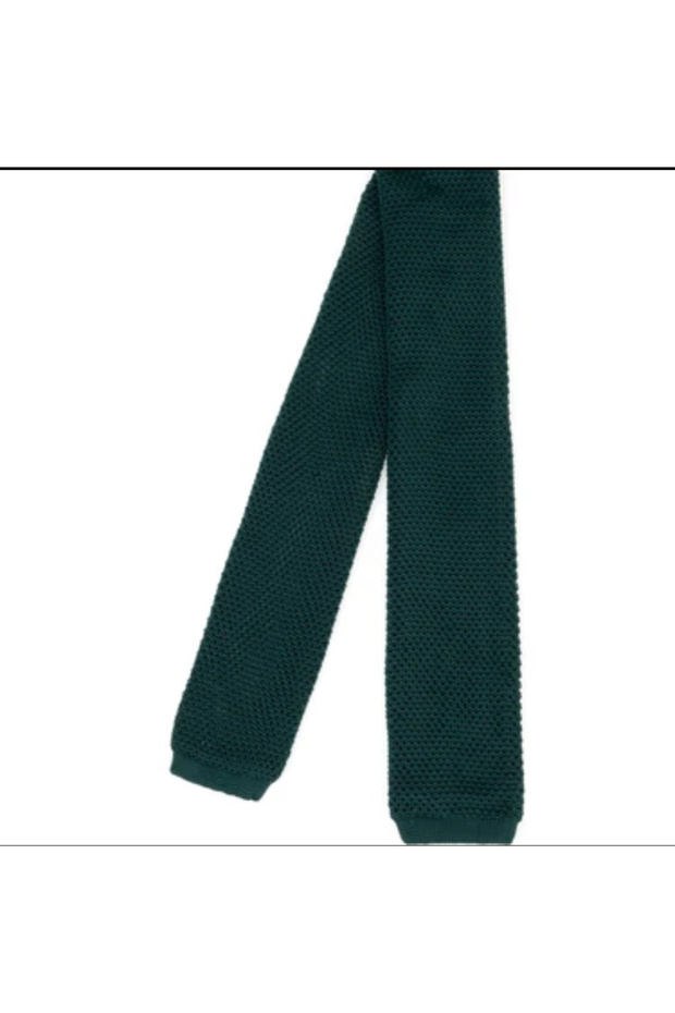 Haki Örme Örgü Kravat - 1