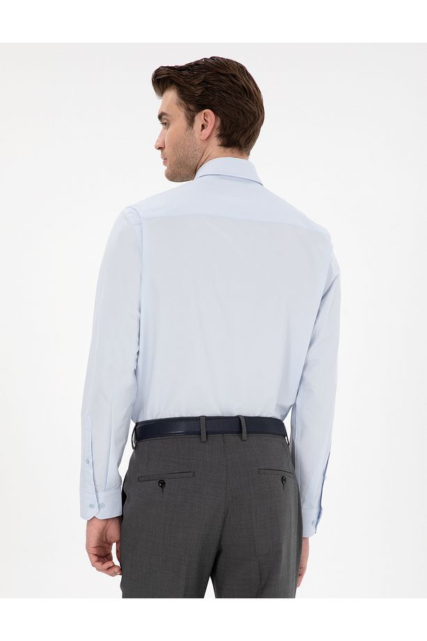 Açık Mavi Regular Fit Uzun Kollu Basic Gömlek 50307198-VR003 - 5