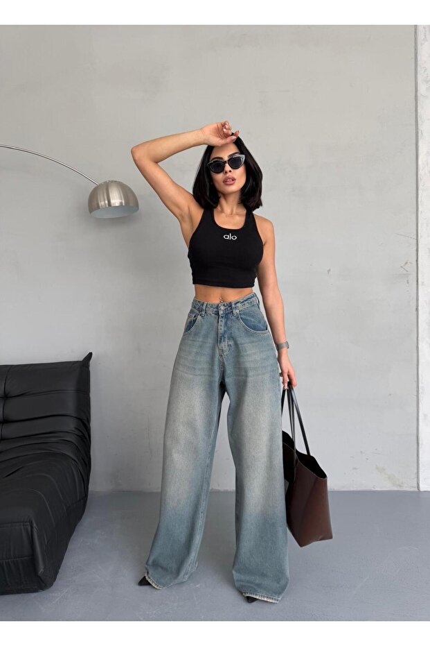 EXTRA BAGGY TİNT MAVİ DENIM PANTOLON - 3