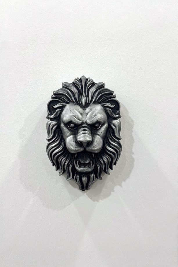 Aslan Figür LED Duvar Lambası–Aplik, Pilli, Dekoratif, Modern Aydınlatma/Amber Renk Gece Lamba-Gri - 6