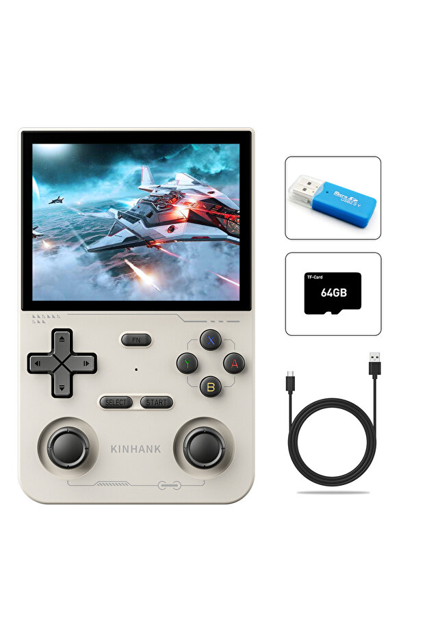 Gray KINHANK Open Source K36 Retro Handheld Video Game Console 16000 Games Emulator for PS1/PSP/DC/N - 1