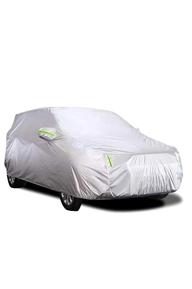 4.85X1.9X1.85m(L) GRAY S-XXL Car Cover Sedan Full Covers with Reflective Strip Sunscreen Protection