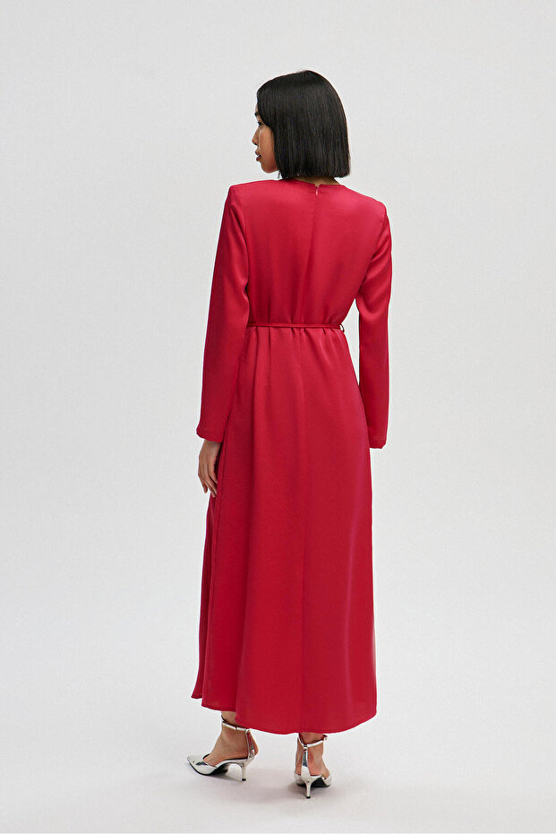 ROCHIE SATINATĂ CU BREA - 5