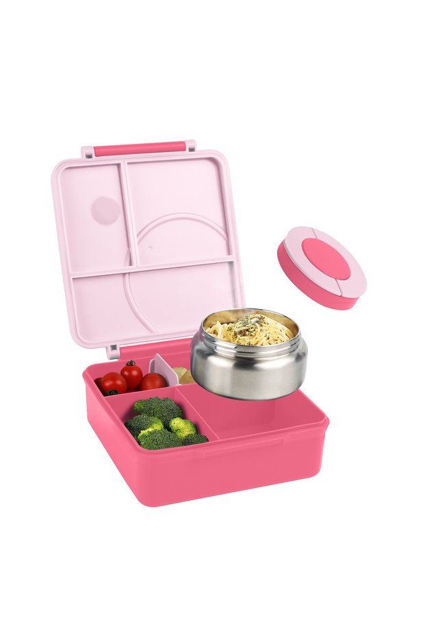 Other 1 4 Pink Four-Grid Lunch Box With Insulated Soup, For Teenagers And Workers At School, Canteen
