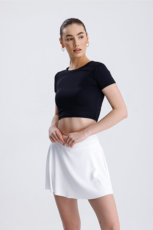 Lıcralı Crop Tshirt - 5
