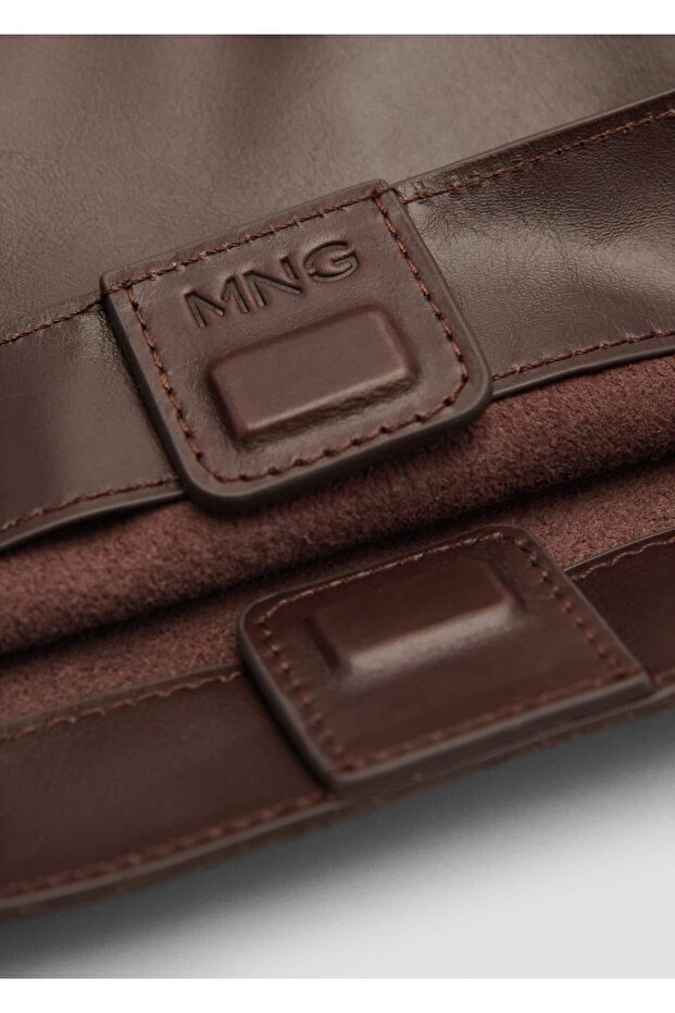 Çift saplı aynalı deri çanta - 4