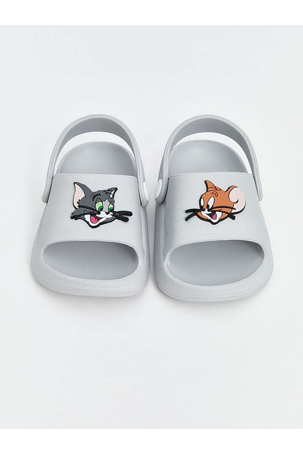 LCW STEPS Gri Tom ve Jerry Baskılı Erkek Bebek Terlik - 3