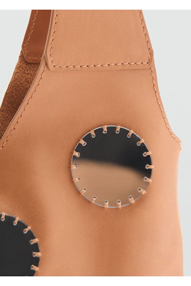 Aynalı deri omuz çantası - 5