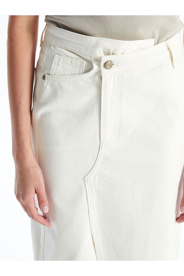 LCW Standart Fit Kadın Jean Etek Fast Moda - 4