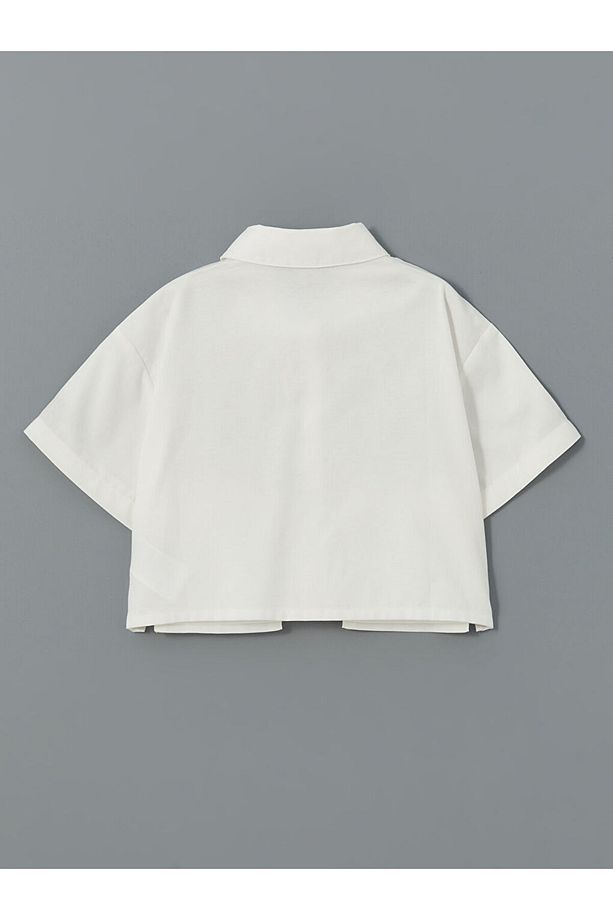 LCW Basic Kısa Kollu Kız Çocuk Crop Gömlek - 2