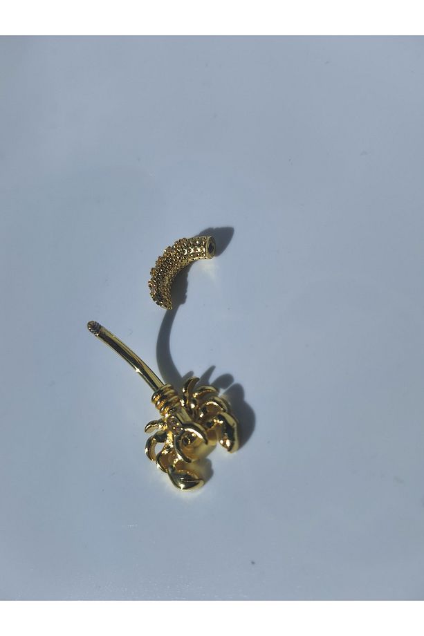 Akrep Zirkon Taşlı Çelik Göbek Piercing - 8