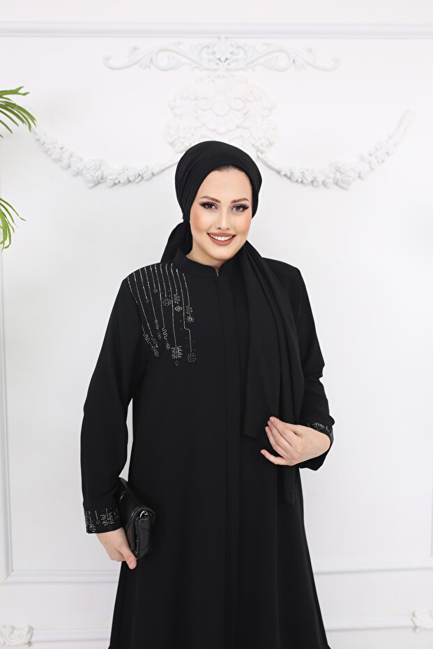 New Season Hand and Shoulder Stone Embroidered Stylish Quality Elegant Summer Honeycomb Ferace