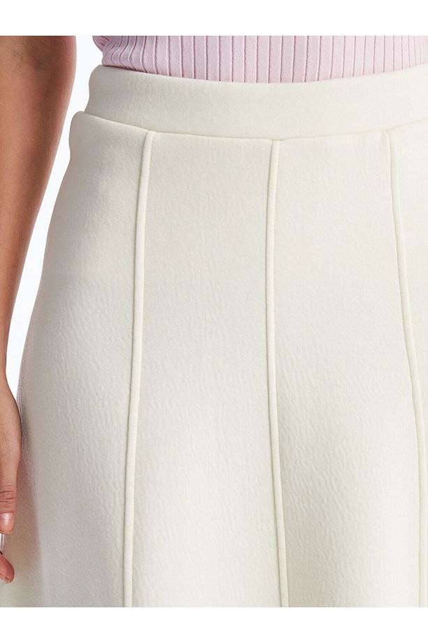 LCW Kadın Beli Lastikli Düz Kloş Etek Fast Moda - 3